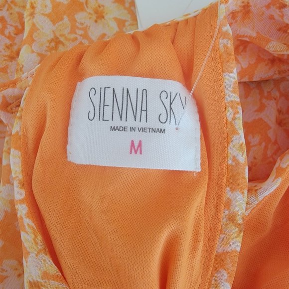 Sienna Sky Dress Orange Floral NWT Size M - Picture 5 of 7